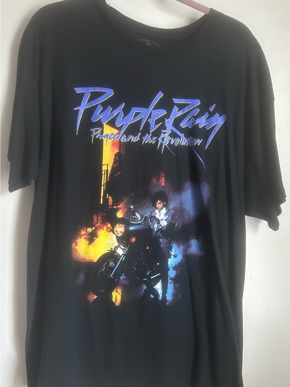 Prince Purple Rain Graphic Tee with Purple and Black Print size XL